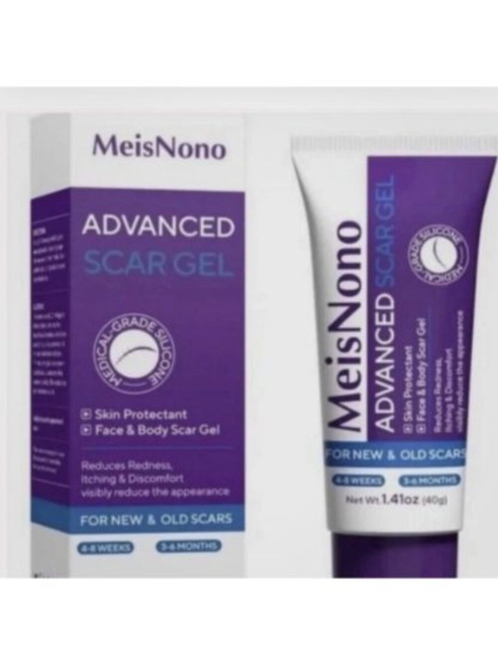 Advanced Scar Gel, Face and Body Treatment for New and Old Scars, 1.41 oz.